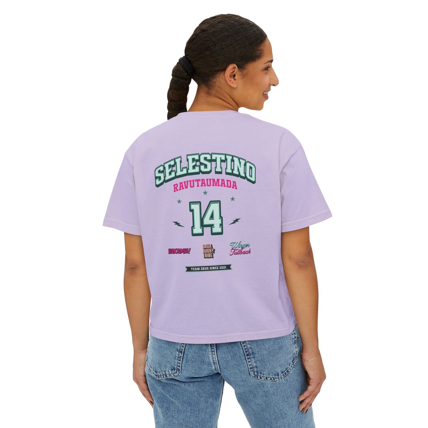 Selestino Vintage Women's / Boxy Tee - 'Stino 14' Sports Graphic Tee