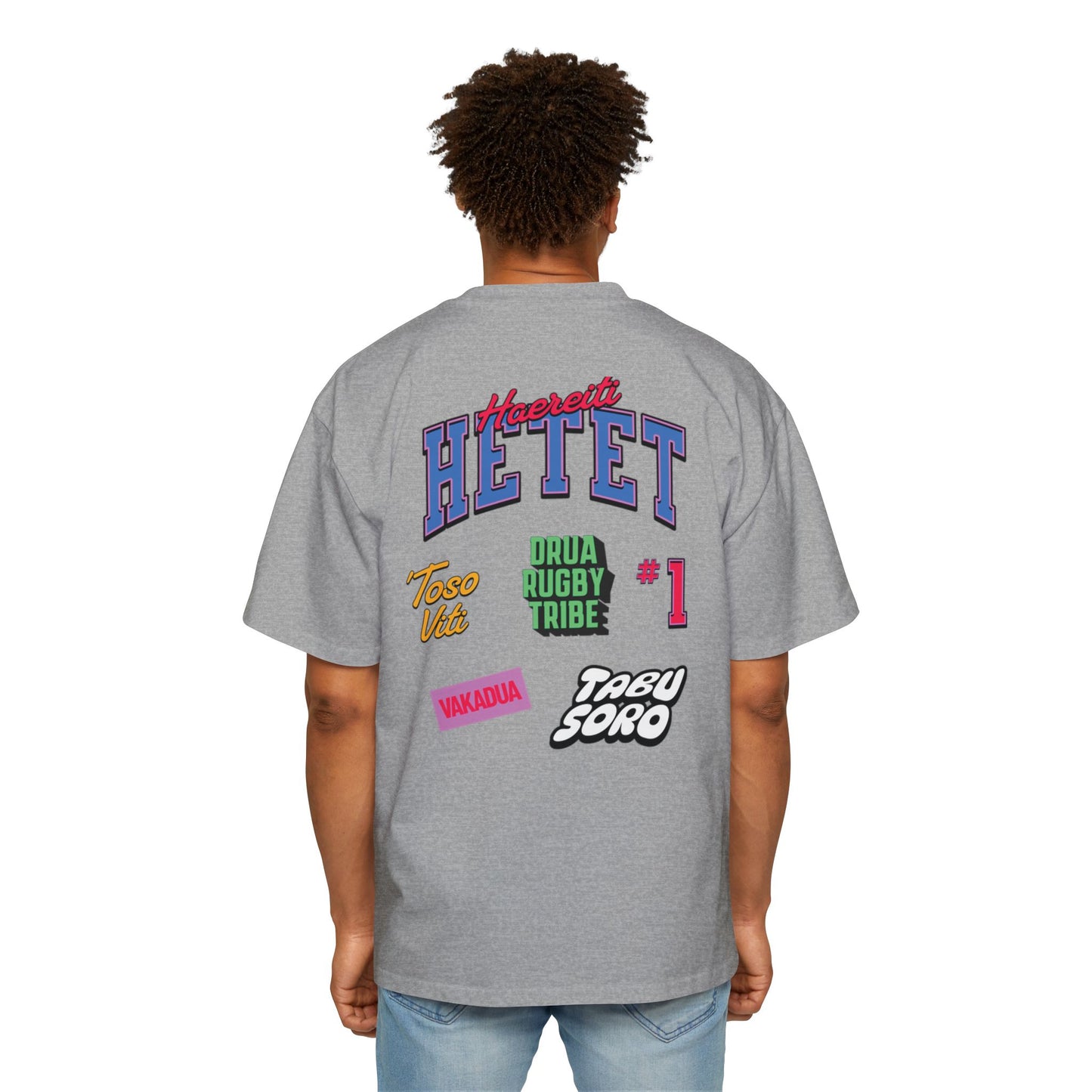 Haereiti Mens Oversized Fiji Rugby fan Tee,
