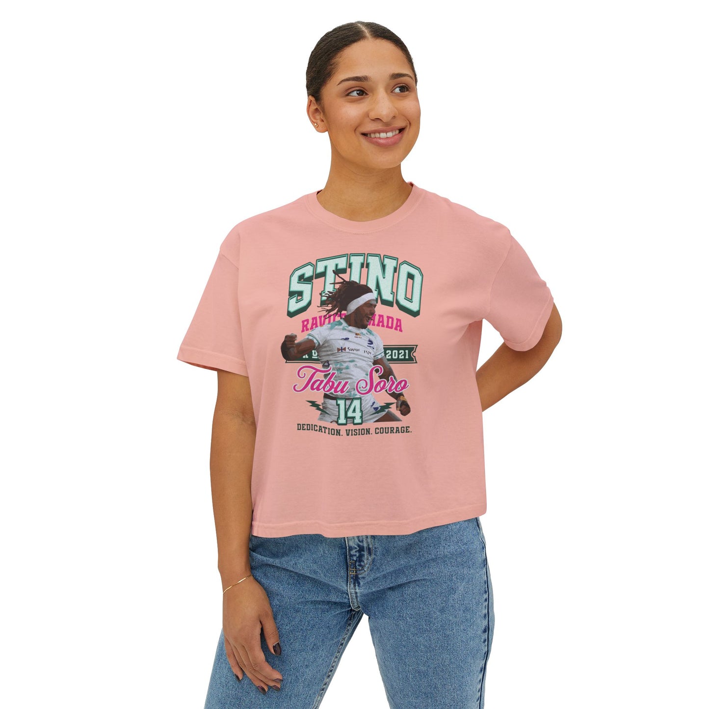Selestino Vintage Women's / Boxy Tee - 'Stino 14' Sports Graphic Tee
