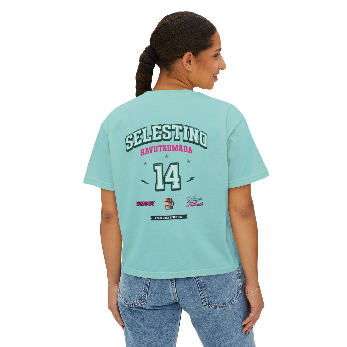 Selestino Vintage Women's / Boxy Tee - 'Stino 14' Sports Graphic Tee