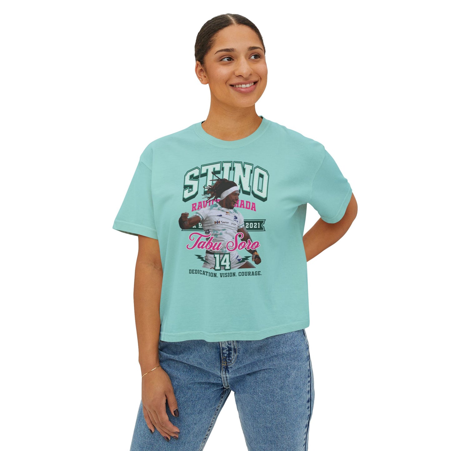 Selestino Vintage Women's / Boxy Tee - 'Stino 14' Sports Graphic Tee