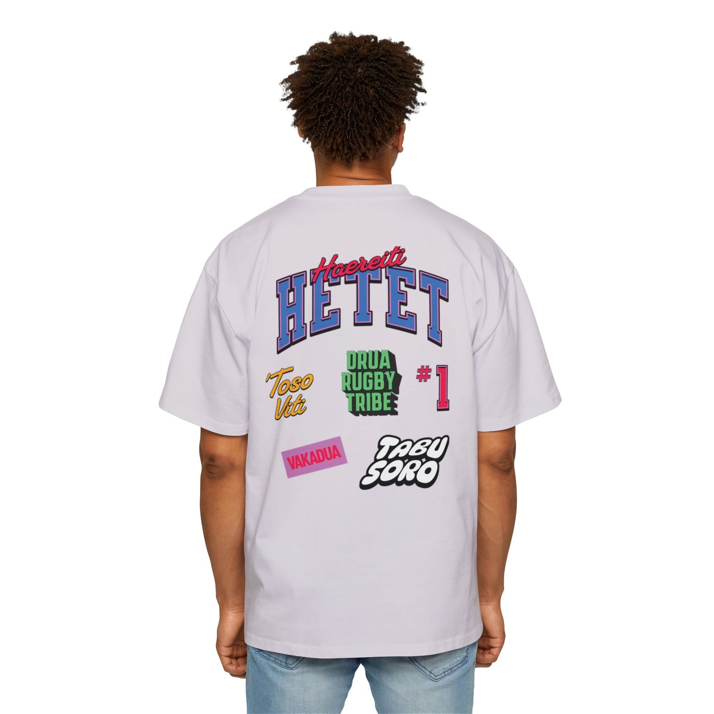 Haereiti Mens Oversized Fiji Rugby fan Tee,