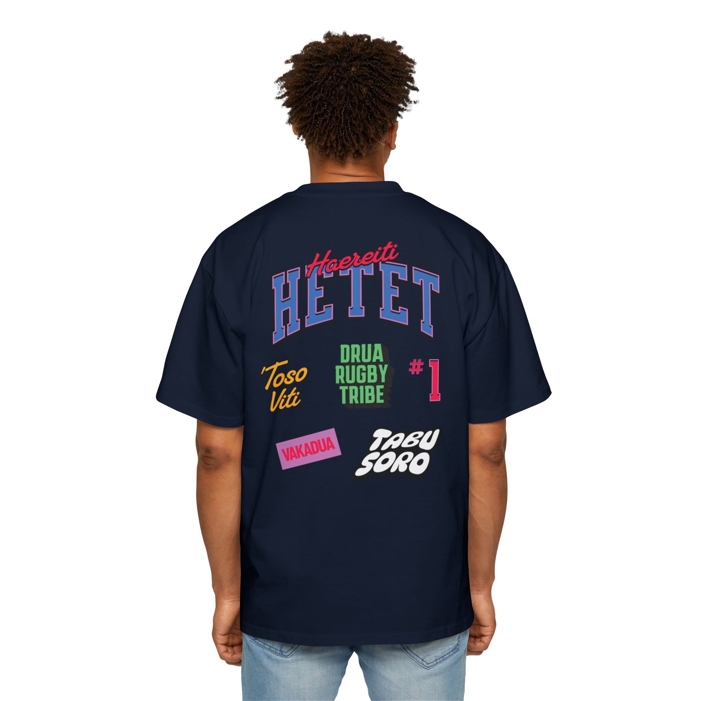 Haereiti Mens Oversized Fiji Rugby fan Tee,