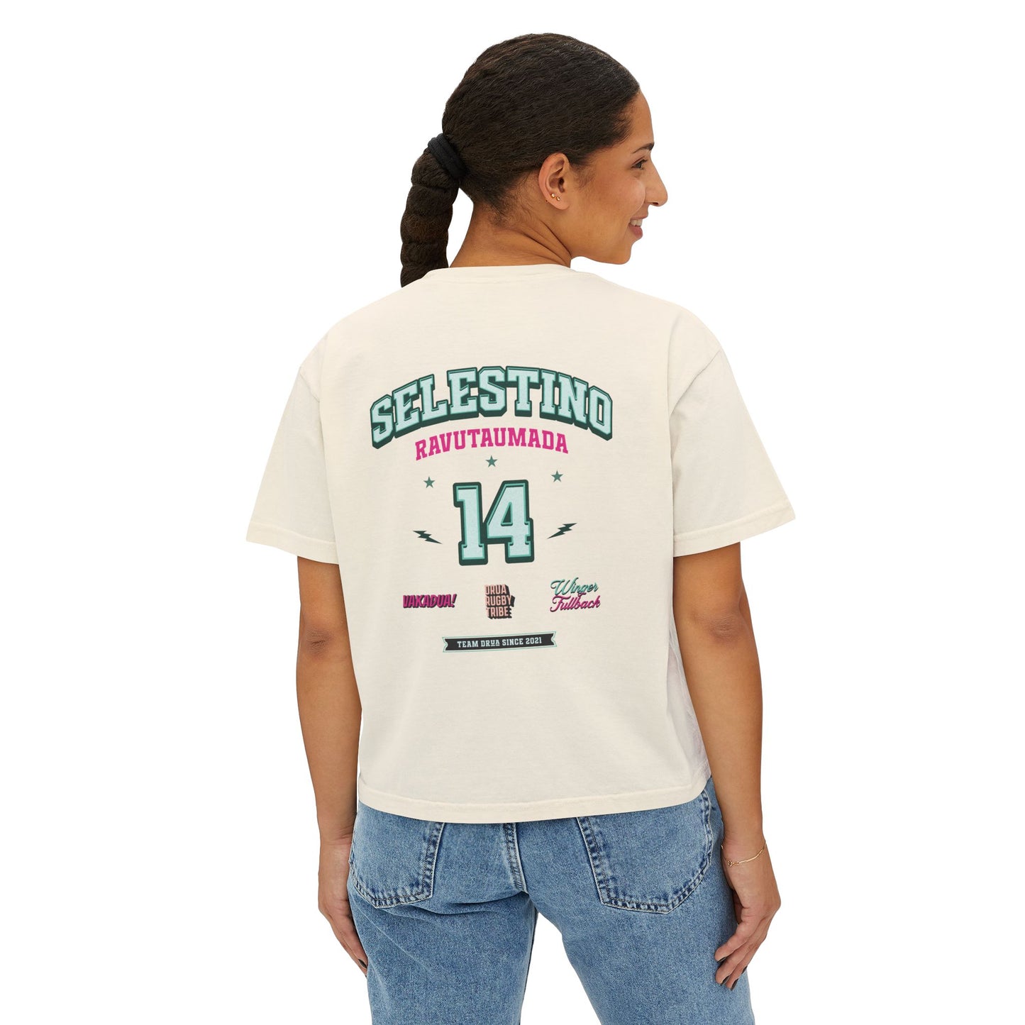 Selestino Vintage Women's / Boxy Tee - 'Stino 14' Sports Graphic Tee