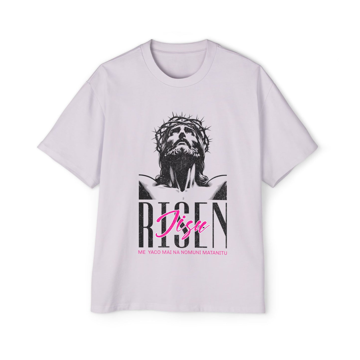 Risen Heavy Oversized Tee - Risen Jesus Kingdom Come Graphic Tee for Faith and Style - Assorted Colours