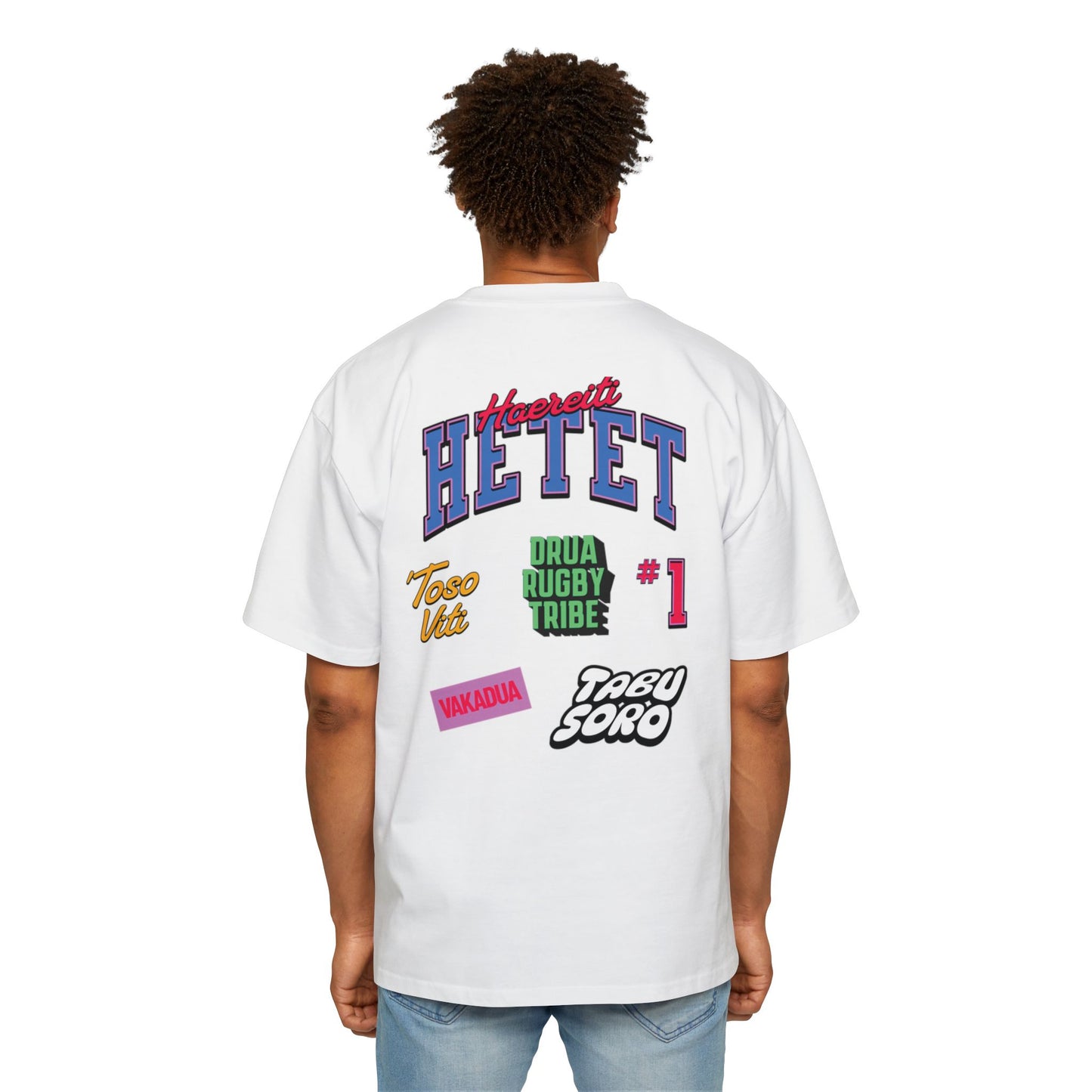 Haereiti Mens Oversized Fiji Rugby fan Tee,