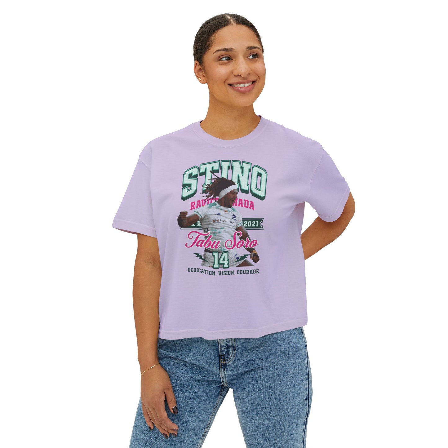 Selestino Vintage Women's / Boxy Tee - 'Stino 14' Sports Graphic Tee