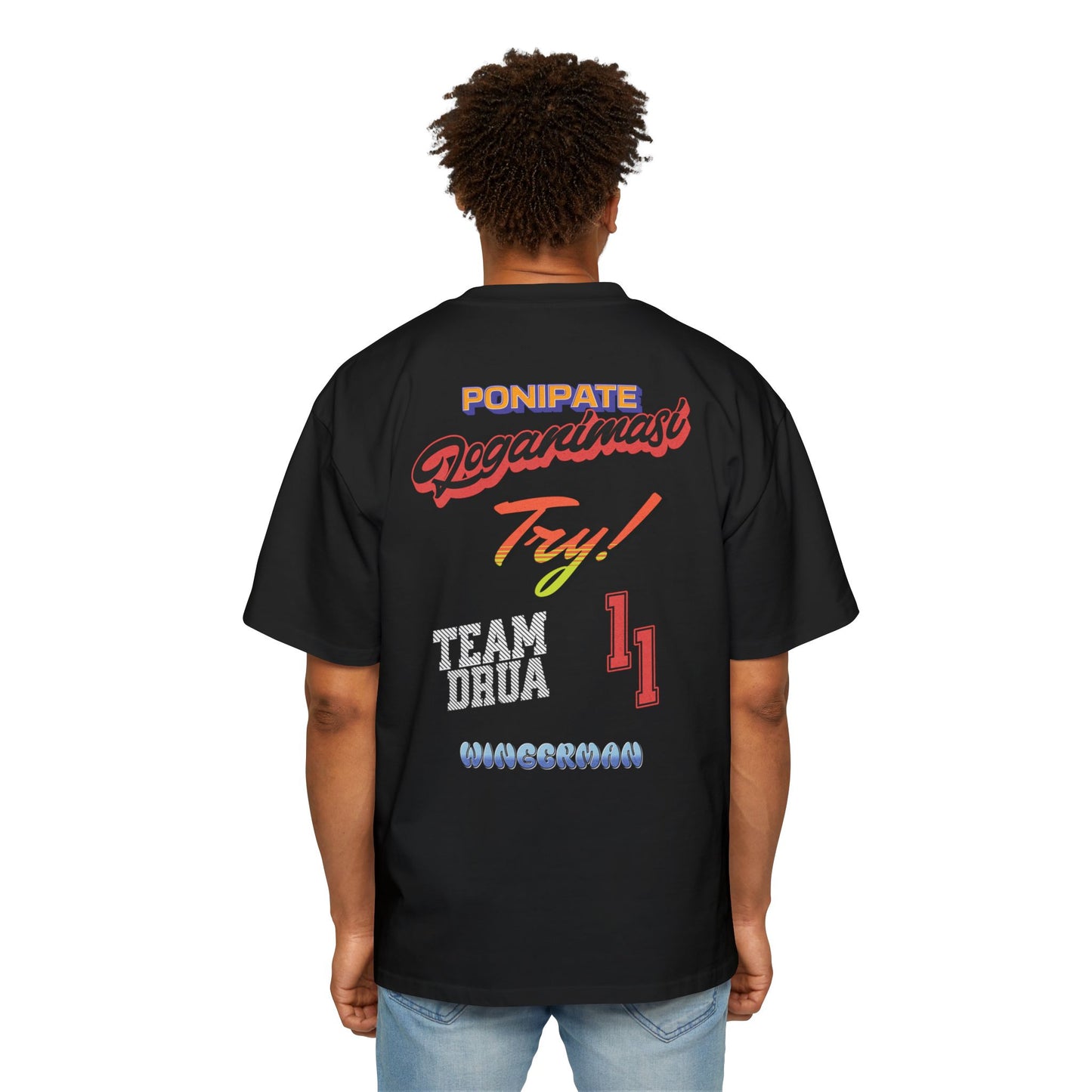 Ponipate Loganimasi Fan Tee - Oversized Black