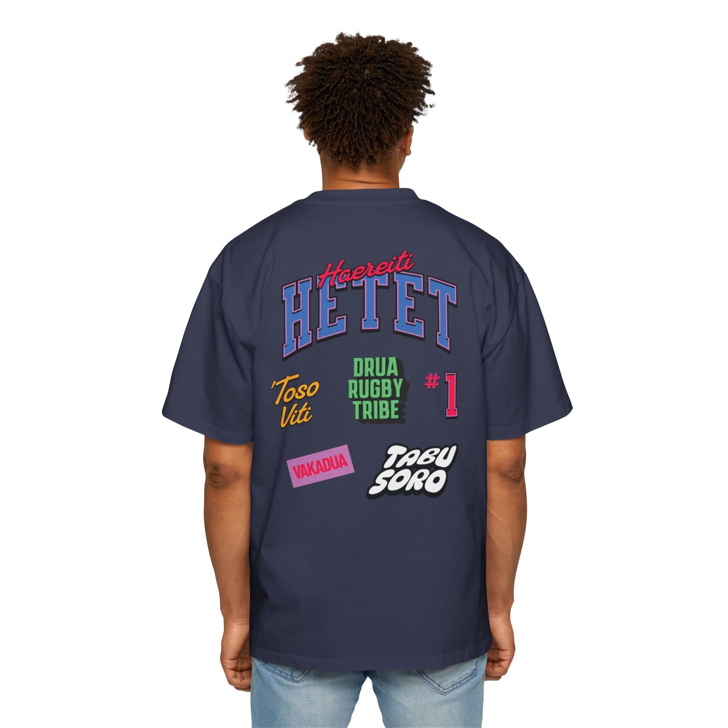 Haereiti Mens Oversized Fiji Rugby fan Tee,