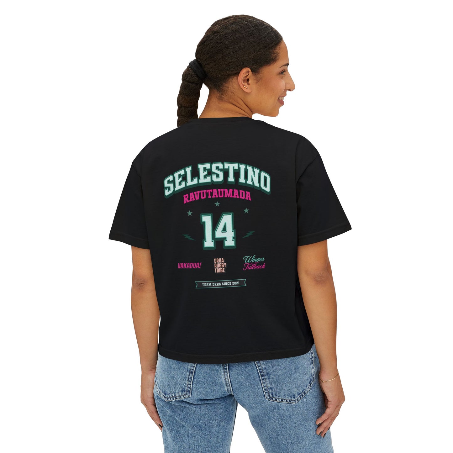 Selestino Vintage Women's / Boxy Tee - 'Stino 14' Sports Graphic Tee