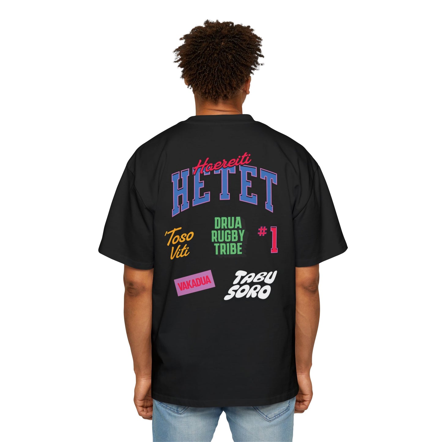 Haereiti Mens Oversized Fiji Rugby fan Tee,
