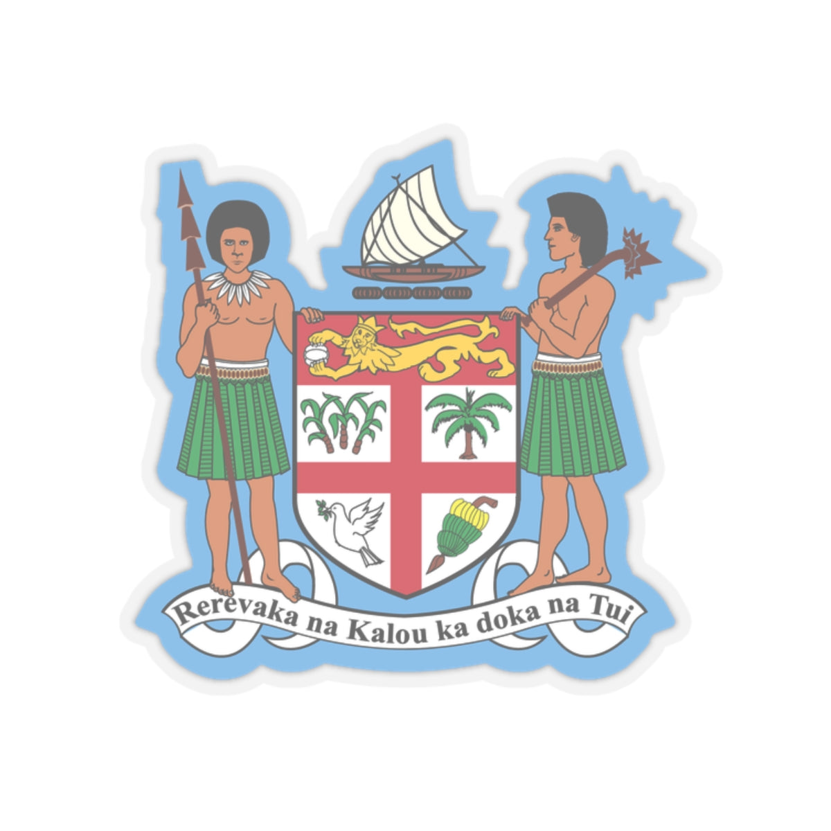 Fiji Coat of Arms Kiss-Cut Stickers