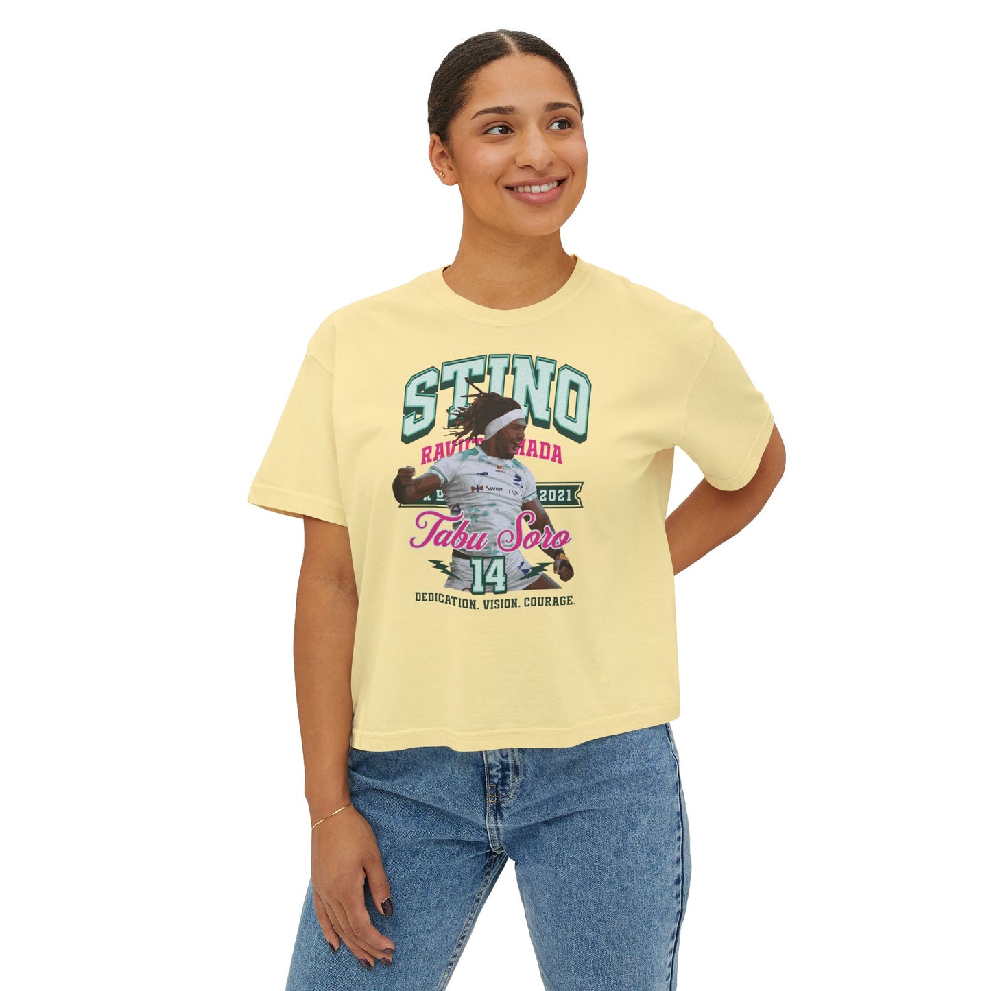 Selestino Vintage Women's / Boxy Tee - 'Stino 14' Sports Graphic Tee