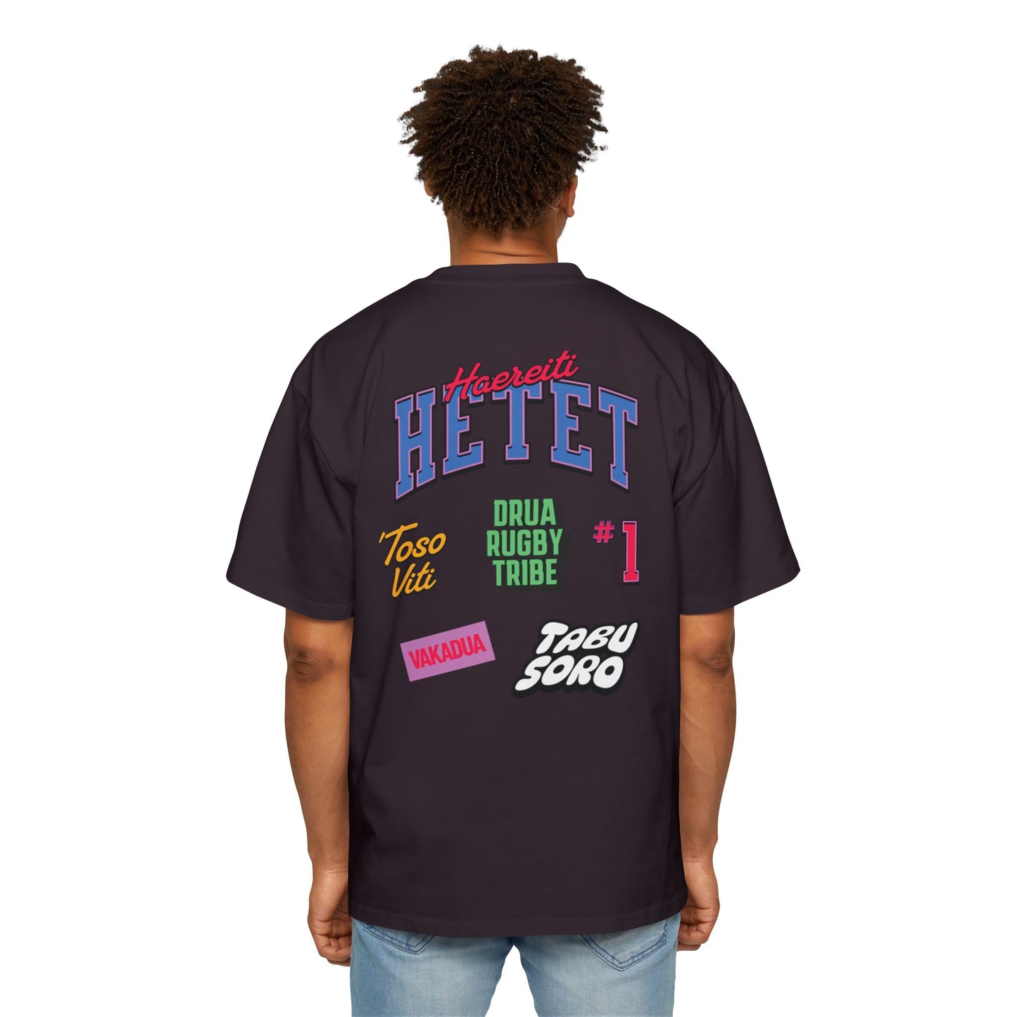 Haereiti Mens Oversized Fiji Rugby fan Tee,