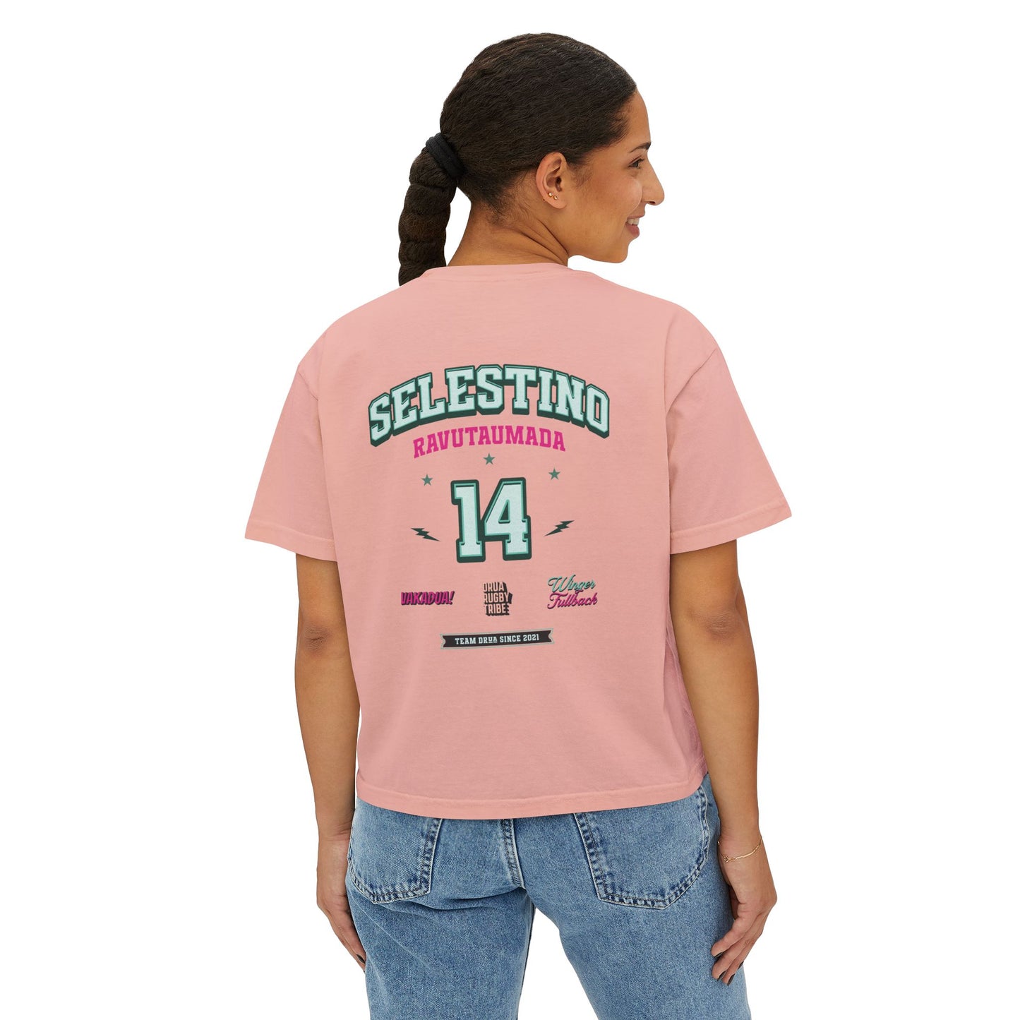 Selestino Vintage Women's / Boxy Tee - 'Stino 14' Sports Graphic Tee