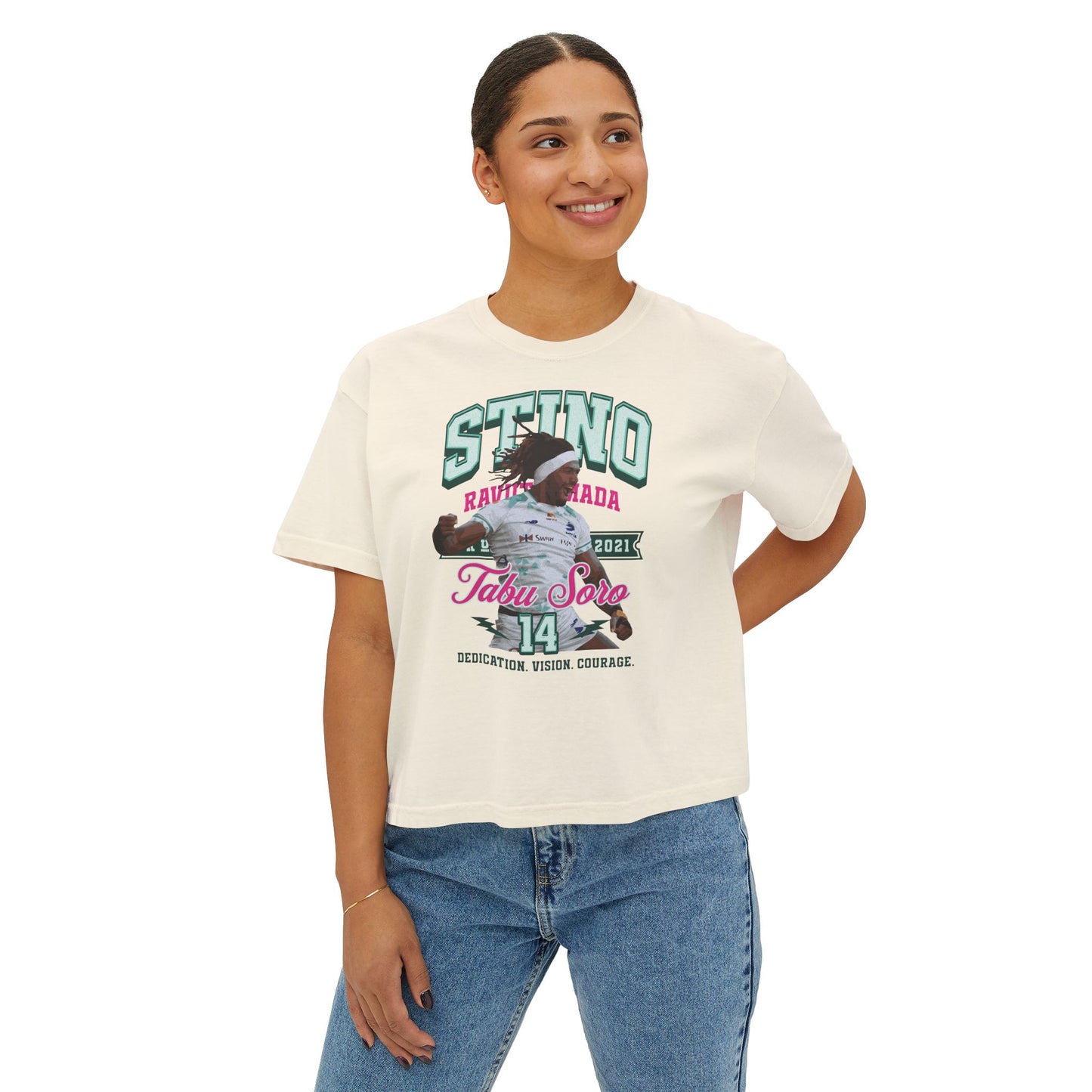 Selestino Vintage Women's / Boxy Tee - 'Stino 14' Sports Graphic Tee