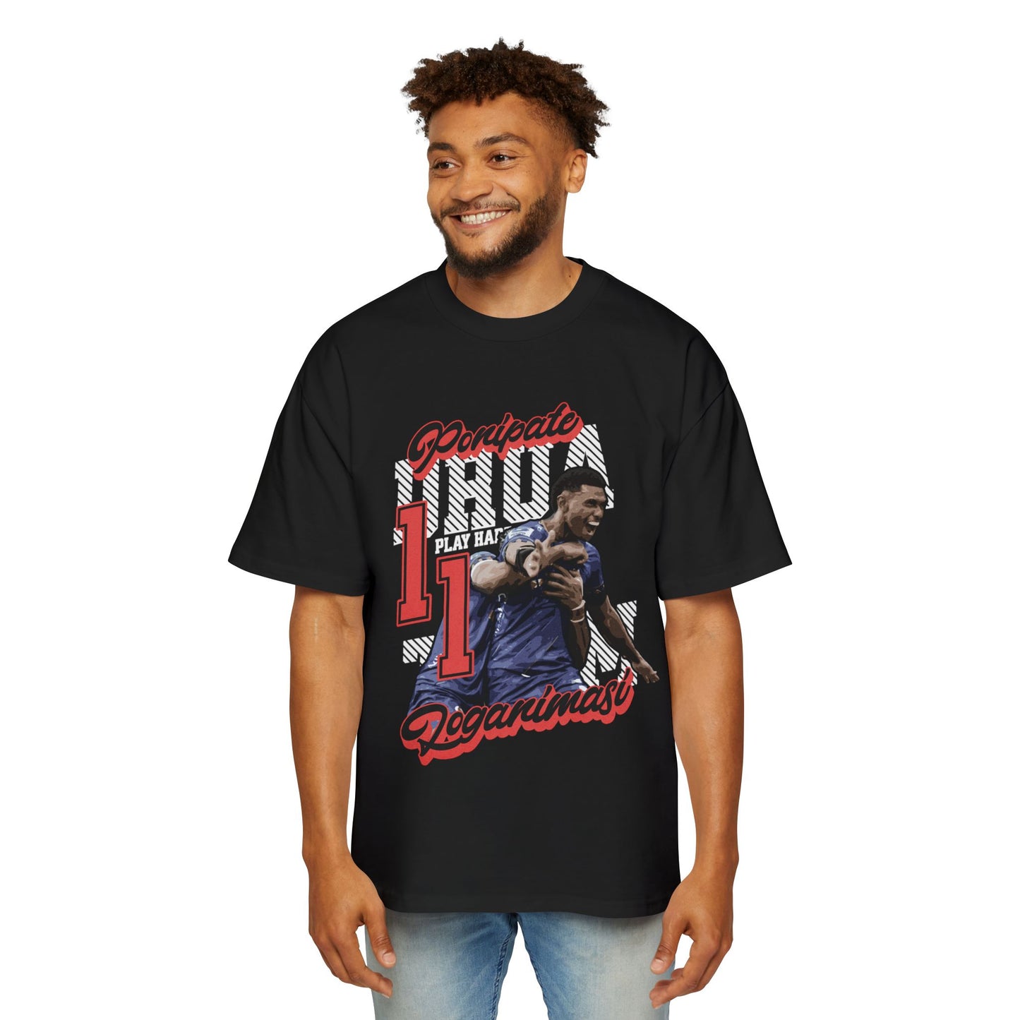 Ponipate Loganimasi Fan Tee - Oversized Black