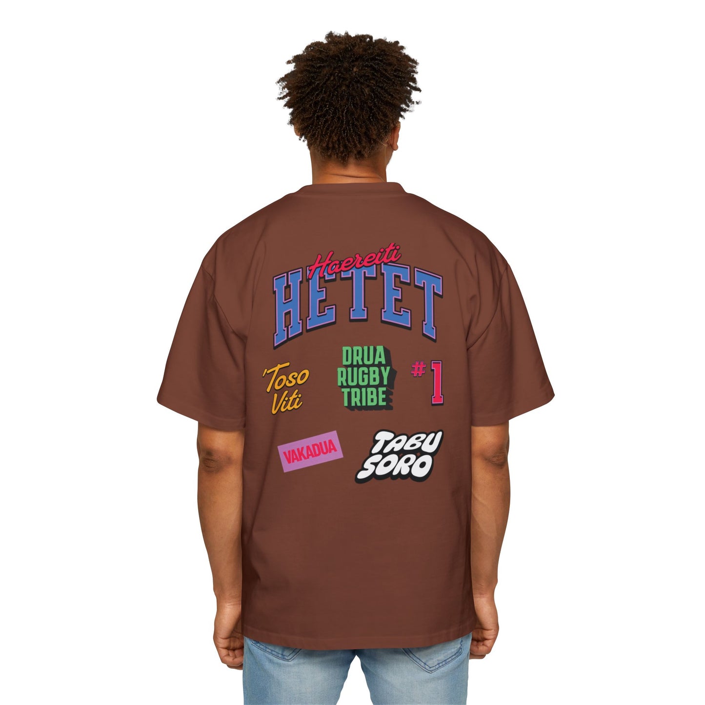 Haereiti Mens Oversized Fiji Rugby fan Tee,