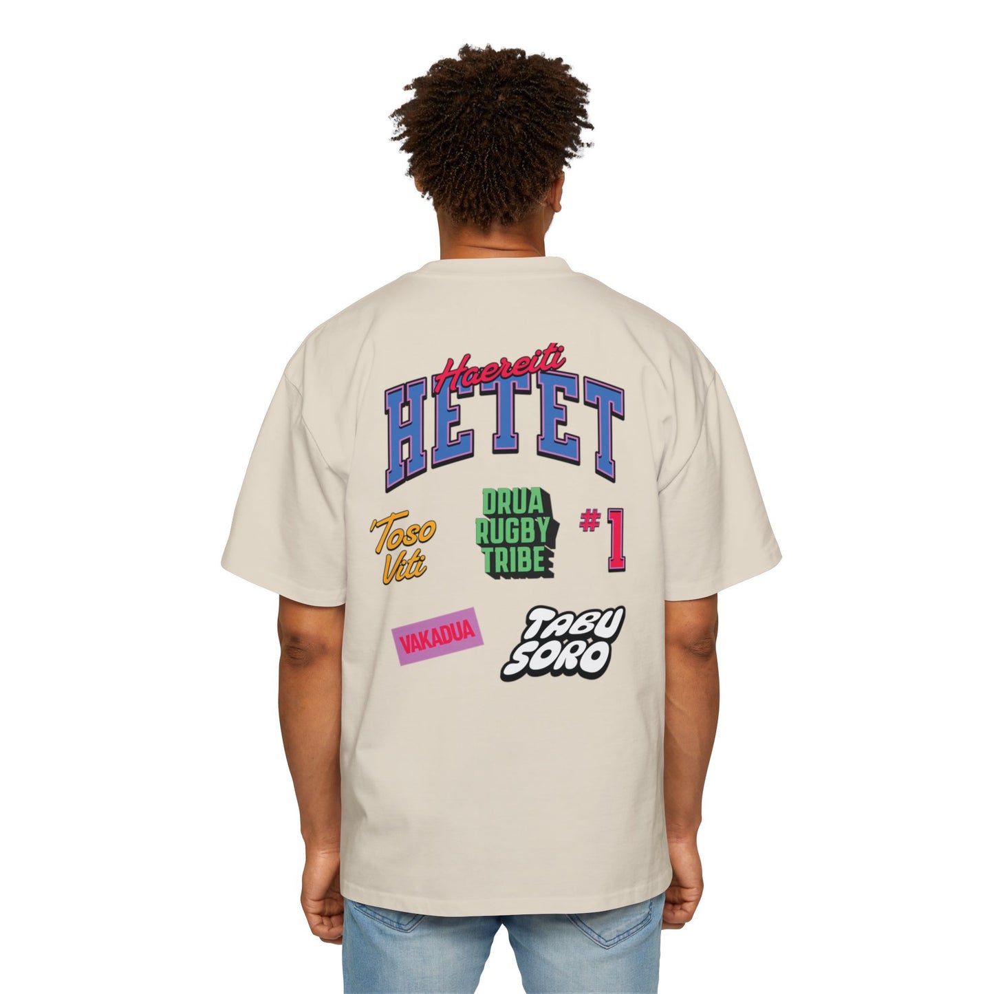 Haereiti Mens Oversized Fiji Rugby fan Tee,