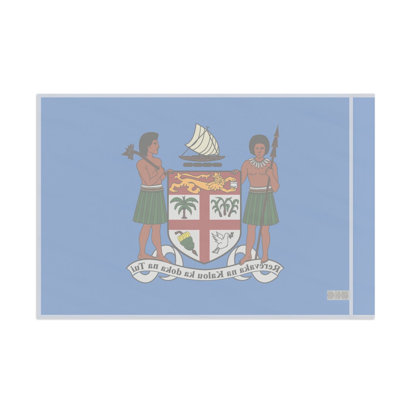 Fiji Coat or Arms Flag - Sky Blue