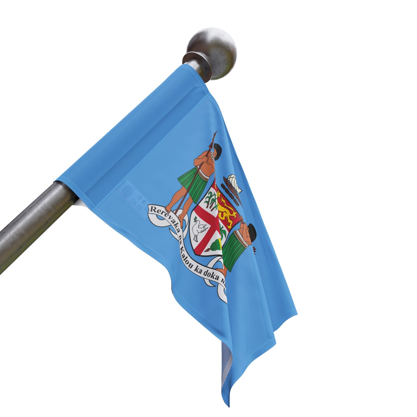 Fiji Coat or Arms Flag - Sky Blue