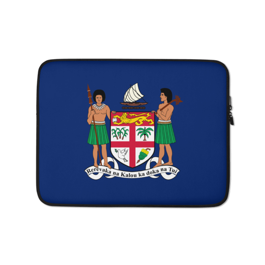 Fiji Coat of Arms Laptop Sleeve - Deep Blue