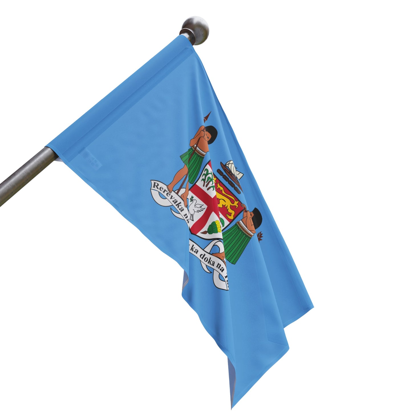 Fiji Coat or Arms Flag - Sky Blue