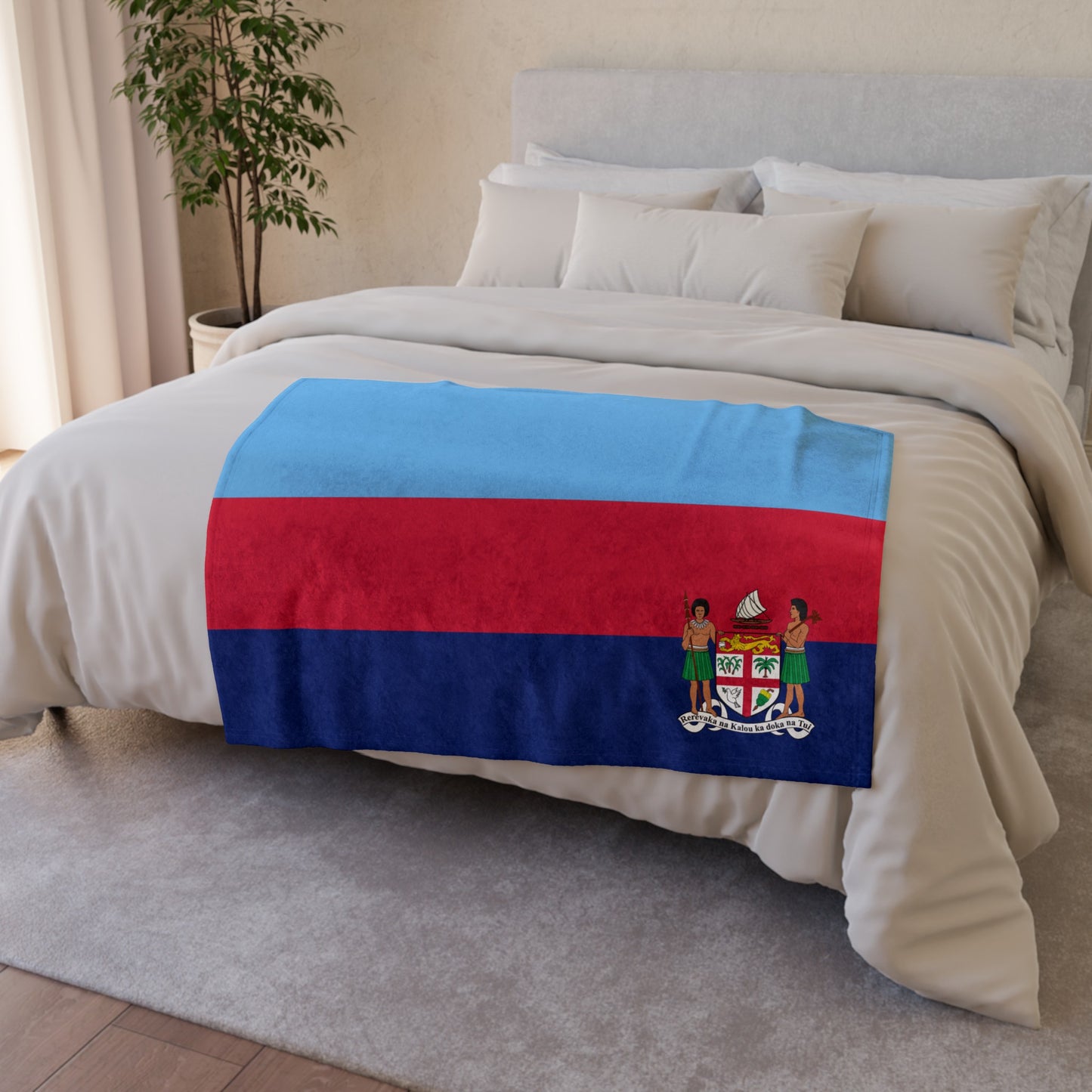 Fiji Banner Blue Soft Polyester Blanket