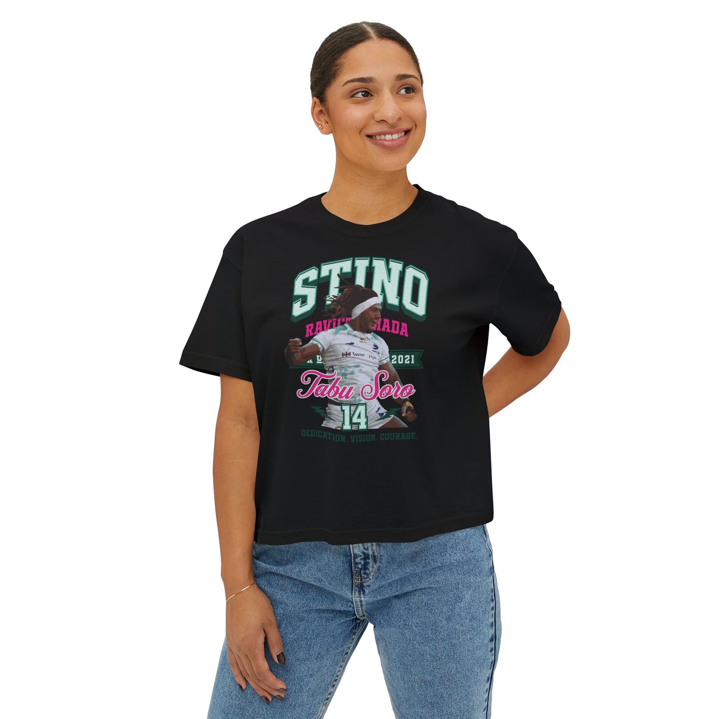 Selestino Vintage Women's / Boxy Tee - 'Stino 14' Sports Graphic Tee