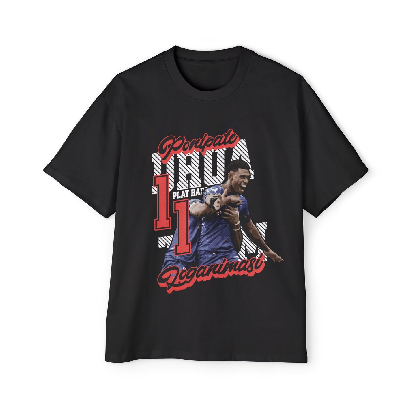 Ponipate Loganimasi Fan Tee - Oversized Black