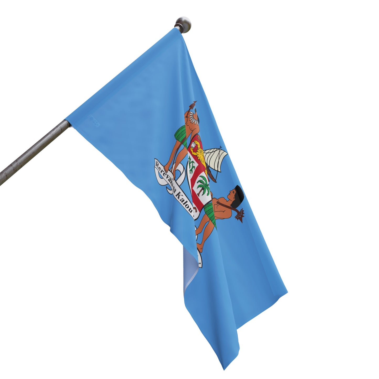 Fiji Coat or Arms Flag - Sky Blue