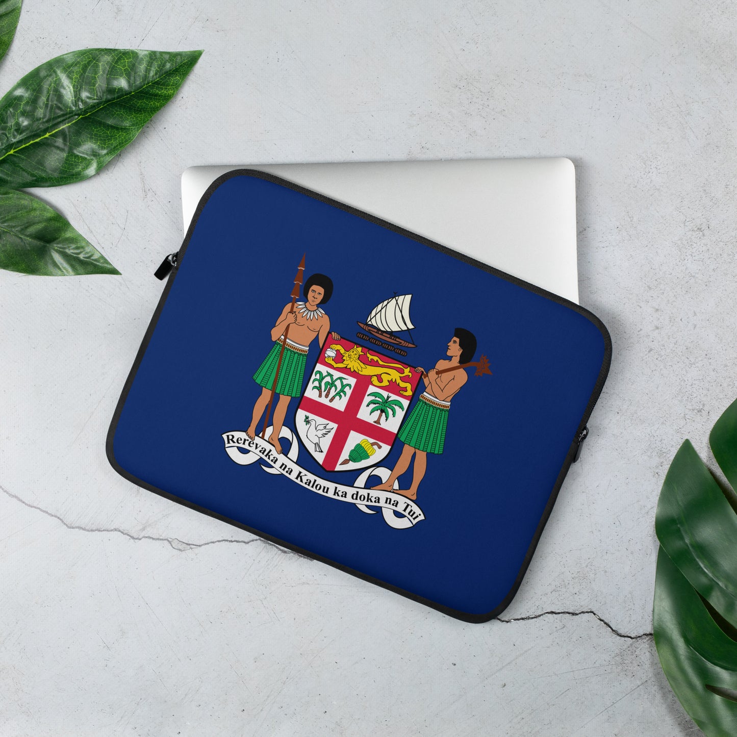 Fiji Coat of Arms Laptop Sleeve - Deep Blue