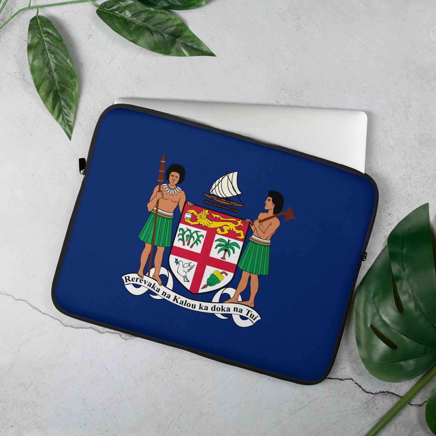 Fiji Coat of Arms Laptop Sleeve - Deep Blue